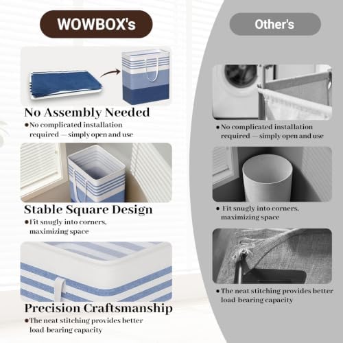 WOWBOX 2 Pack Laundry Baskets, Collapsible Dirty Clothes Laundry Hampers - Image 5