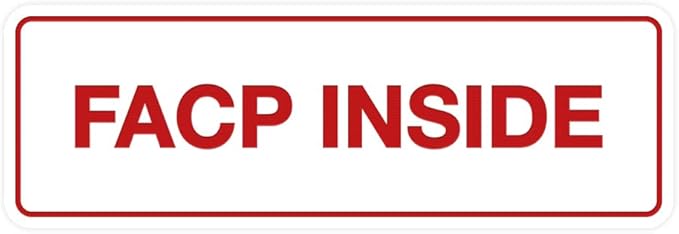 Signs ByLITA Standard FACP Inside Sign | Fire Safety Signage (White/Red) - Small 1 Pack