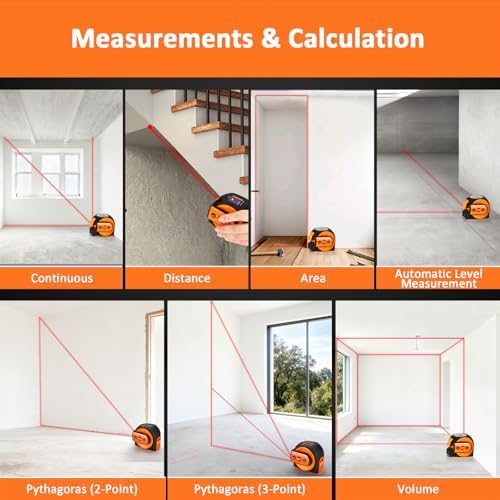 3-in-1 Laser Tape Measure, 197 ft Distance Meter, 16 ft Tape, Digital Level - Image 4