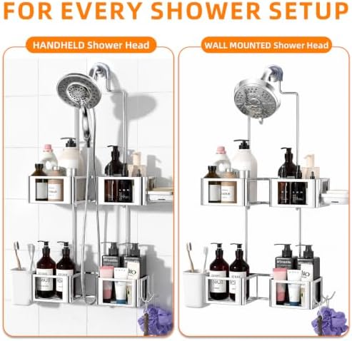 Shower Caddy Haging for Handheld Showerhead, Over Head Shower Caddy - Image 7