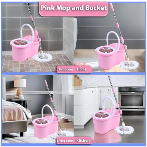 Cute Pink Mop and Bucket Set - Image 4