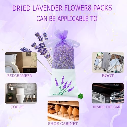 8 Packs Lavender Sachets for Drawers and Closets, Closet Car Freshener - Image 3