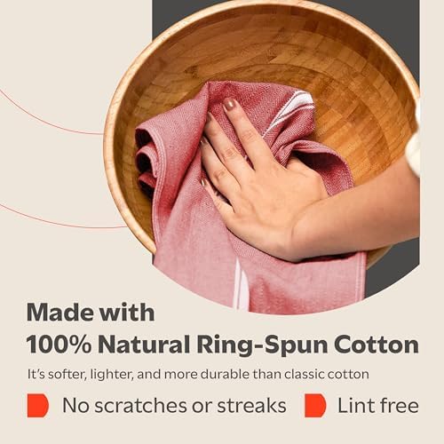 Zeppoli Classic 15 Pack 100% Natural Cotton Kitchen Towel Set, Reusable Wash - Image 3