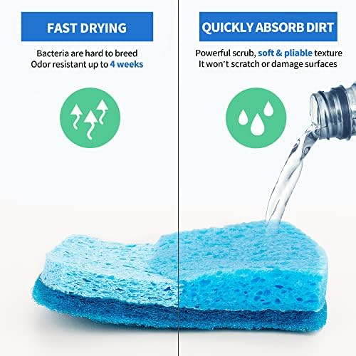 Non-Scratch Cellulose Scrub Sponges 24 Pack, Kitchen Sponge - Image 4