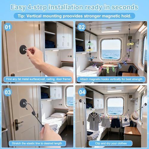 Magnetic Clothesline for Cruise Ship Cabin Approved - Image 3