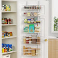 Moforoco White 6-Tier Over Door Pantry Organizer, Pantry Organization Storage by MOFOROCO