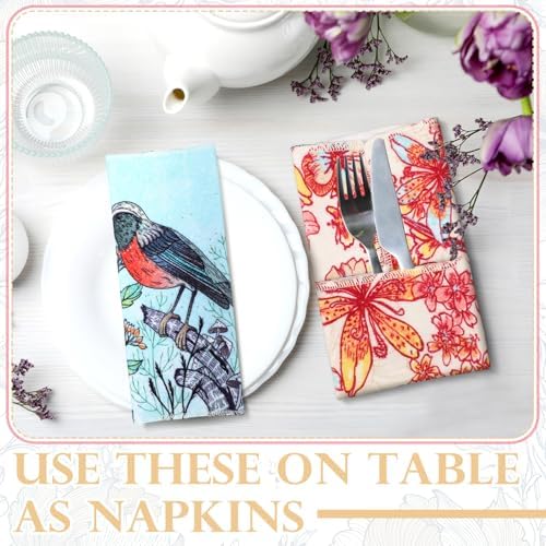 36 Pack Reusable Cloth Kitchen Paper Towels, Bird Style - Image 3