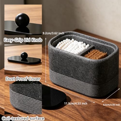 Double compartment resin cotton swab holder - Image 4