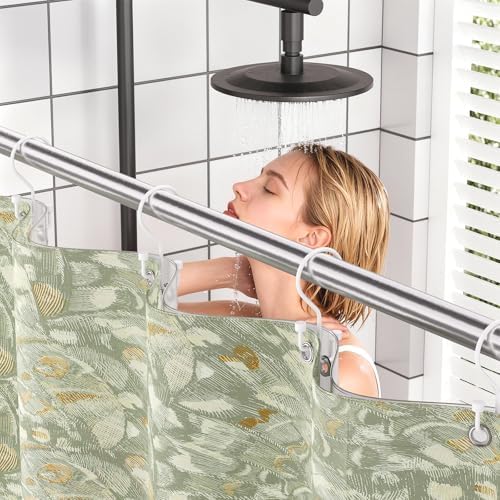 Bathway 12-Pack Double Shower Curtain Hooks, Rust-Resistant Metal Shower - Image 2