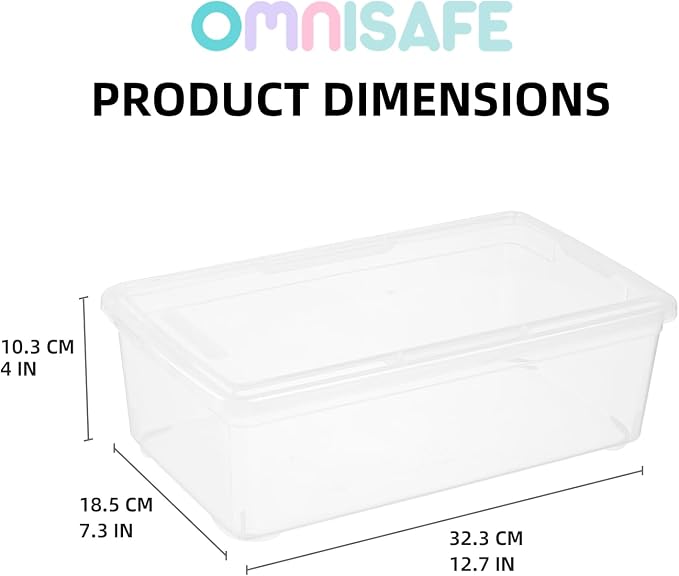 Stackable Plastic Storage Shoebox, BPA-Free Nestable Container - Image 2
