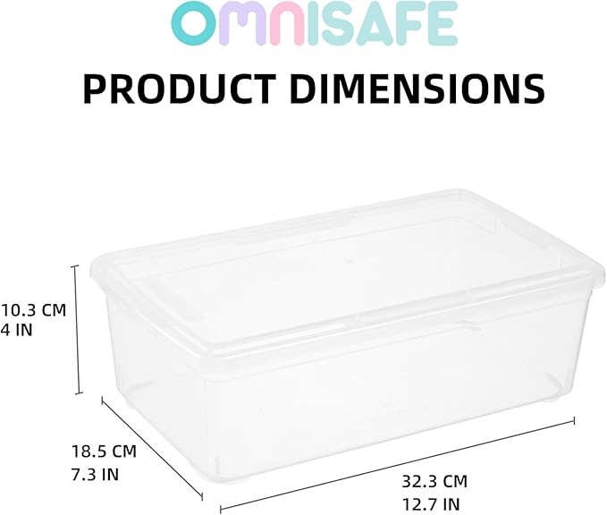 6 Quart Stackable Plastic Storage Shoebox, BPA-Free Nestable Container - Image 2
