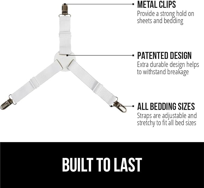 GORILLA GRIP Patented Bed Sheet Holders, Adjustable Elastic Fasteners - Image 3