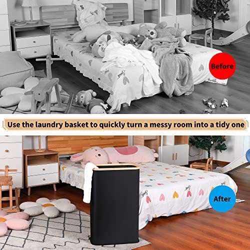 IEGrow Laundry Hamper with Lid, 65L Laundry Basket with Mesh Bags - Image 4