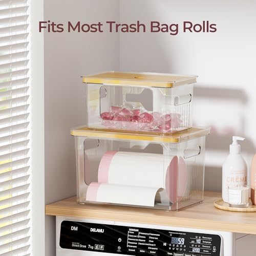 Delamu 2 Pack Trash Bag Dispenser, Stackable Garbage Bag Holder - Image 6