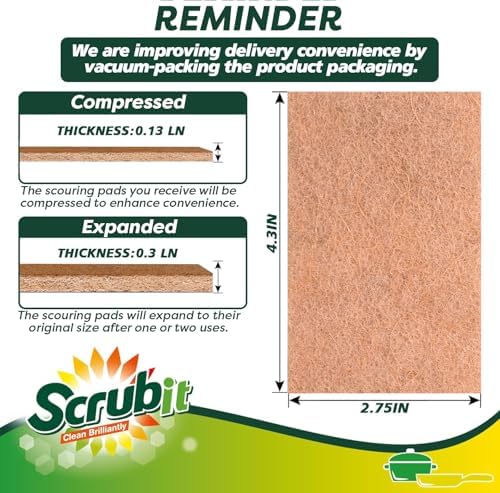 SCRUBIT 50 Pack Natural Scouring Pads - Image 2