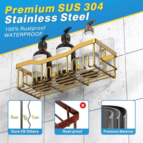 EUDELE Shower Caddy 2 Pack, Adhesive Organizer - Image 5