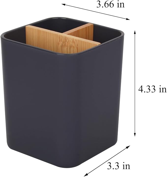 Bamboo Toothbrush Holder for Bathrooms Toothpaste Organizer - Image 5