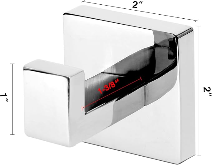 IBosins 4-Pack Towel Hooks Hand Towel Holder Robe Hanger Polished Chrome | - Image 6