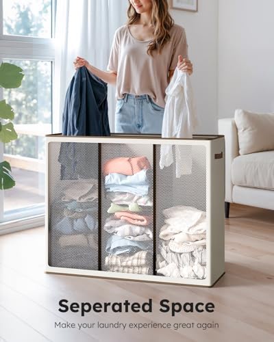 SOLEDI Large Laundry hamper 3 Section - Image 2