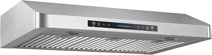 JOCO 42 Inch Under Cabinet Range Hood, 900 CFM Stainless Steel Kitchen Vent Hood, 4-Speed Gesture/Touch/Remote Control C01-42G