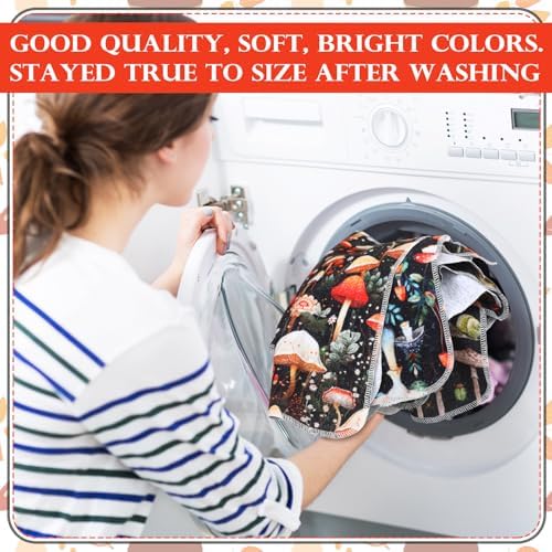 36 Pack Reusable Cloth Kitchen Paper Towels, Mushroom Style - Image 6