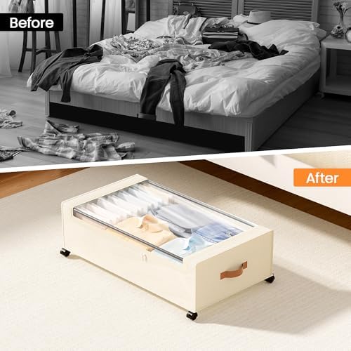Yecaye 82L Under Bed Storage Containers, Fits 9.4" Under Bed, 2 Pack - Image 6