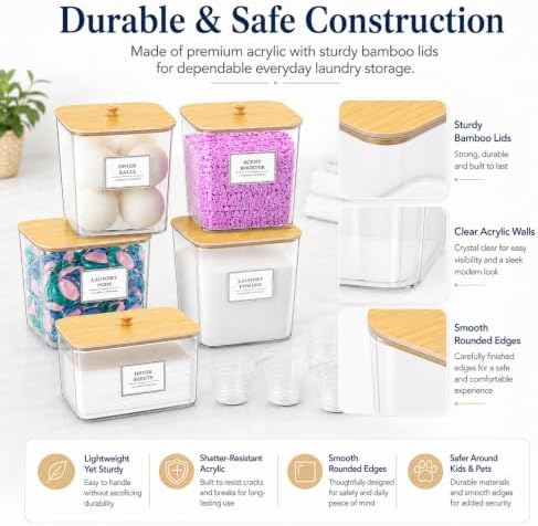 4+1 Pack Laundry Detergent Storage Containers, laundry powder container - Image 5