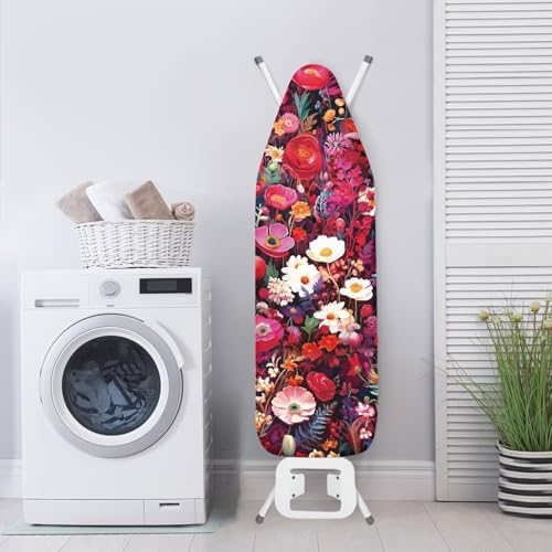 Wild Flower Field Steam Ironing Board Cover, Colorful Daisy Camellia Flowers - Image 3
