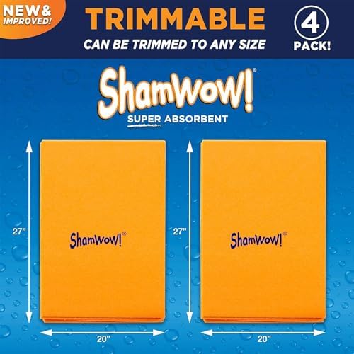 ShamWow Shammy Cloth 4-Pack, Super Absorbent Chamois Towel - Image 6