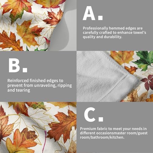 Autumn Burnt Orange Fall Leaf Kitchen Tea Dish Towels 2 Pack Fall Colorful - Image 5
