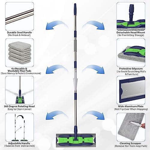 Microfiber Mops for Floor Cleaning: Flat Floor Mop - Image 2