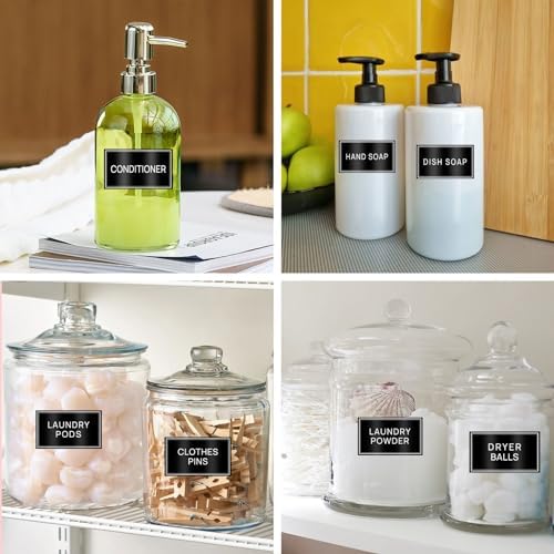 HVSWLY 64 PCS Laundry Labels for Jars, Minimalist Laundry Room and Bathroom - Image 4