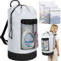 150L Laundry Bag Backpack with 3 Sizes Mesh Wash Bags and Shoulder Straps by WELIDAY