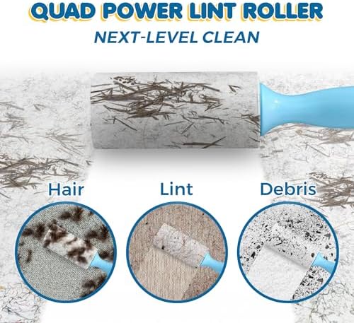 SunGrow Pet Lint Rollers for Dogs and Cats, Extra Sticky Adhesive, 2 Portable - Image 4