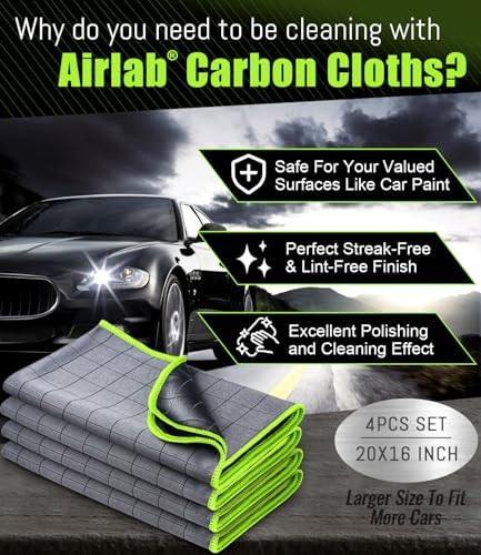 Carbon Microfiber Towels for Car Glass Window Polishing, Light Grey-Green - Image 2