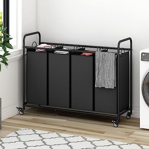 4 Section Laundry Hamper, 180L Laundry Sorter - Image 4