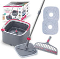 True & Tidy True Clean Spin Mop & Bucket System – Dual Compartment Design by TrueTidy
