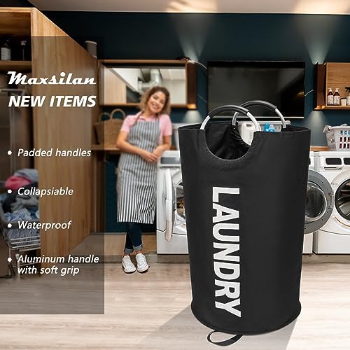 Maxsilan 125L X-Large Laundry Basket Bag, Collapsible Tall Hamper - Image 2