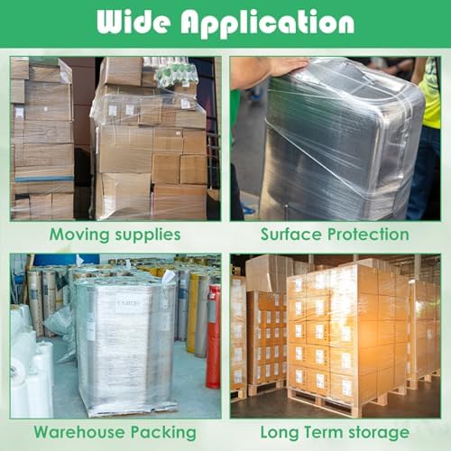 DAJAVE 8 Pack 5" Stretch Wrap Rolls 1000ft 80 Gauge Industrial Shrink Wrap - Image 5