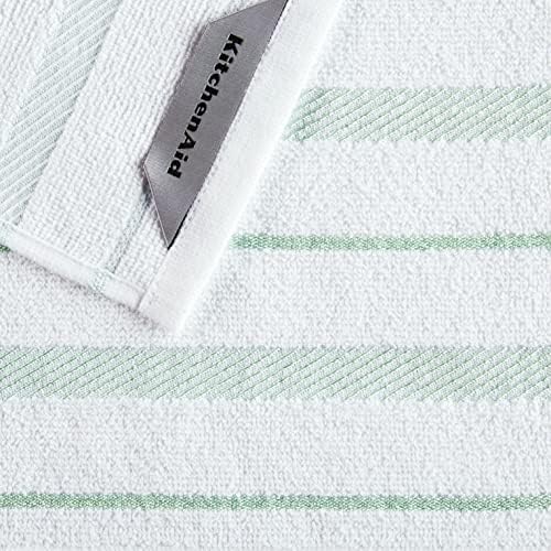 KitchenAid Albany Dishcloth 8 Pack Set, Pistachio/White - Image 4