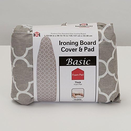 Household Essentials 80098 Ironing Board Cover | 100% Cotton | Gray Trellis - Image 3