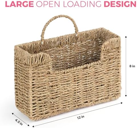Handwoven Seagrass Wall Magazine Holder - Image 7
