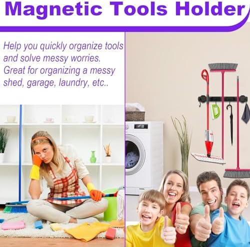 Heavy Duty Magnetic Mop Broom Holder - Image 2