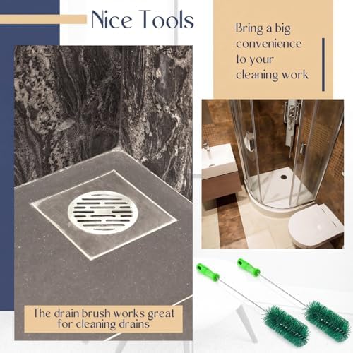 Baderke 2 Pcs Drain Brush Pipe Cleaning Tube Brush, 19.7 x 2.4 Inch - Image 5