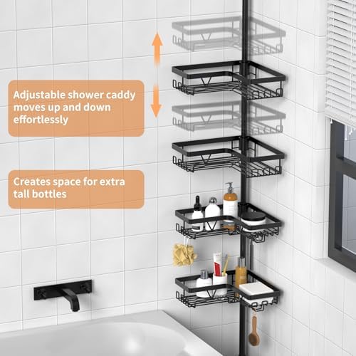 KEGII Black Shower Caddy Tension Pole - Image 4