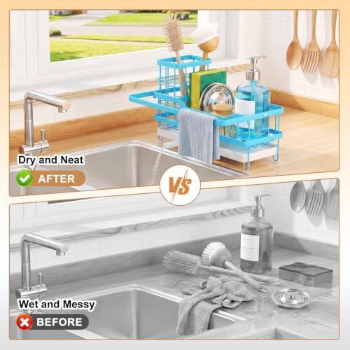 Sponge Holder for Kitchen Sink, Self-draining Sink Caddy - Image 5