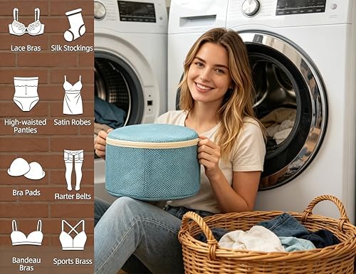 Bra Washing Bag for Delicates, Shape-Retaining, 2 Pack Lingerie Laundry Bag - Image 6