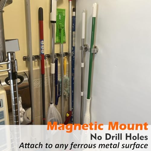MUTUACTOR Magnetic Broom Holders, 10lbs No Drilling Anti-broken Magnetic Hooks - Image 2