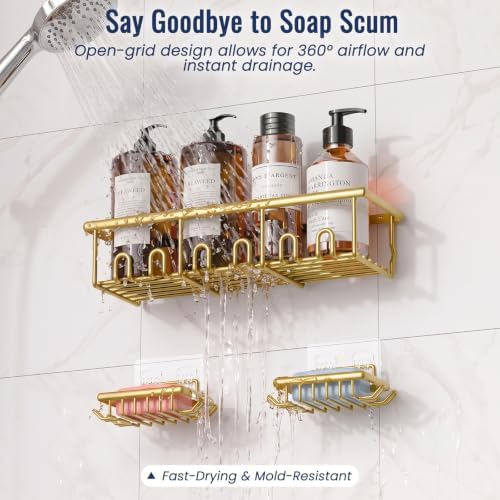8 Pack Adhesive Large Capacity No-Drilling Shower Caddy - Image 5