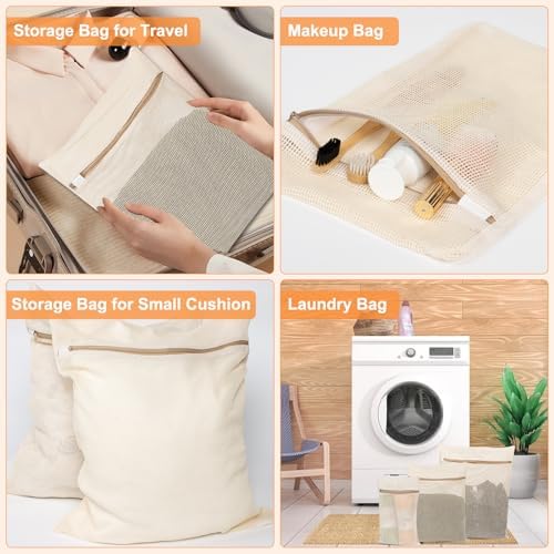 6-Piece Bag, Durable Cotton Mesh Laundry Bag, Sturdy Zipper, Breathable Mesh - Image 6